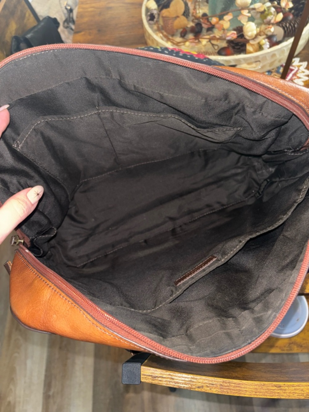 Fossil Brown Leather Satchel Carryall Weekender Bag - Picture 5 of 9